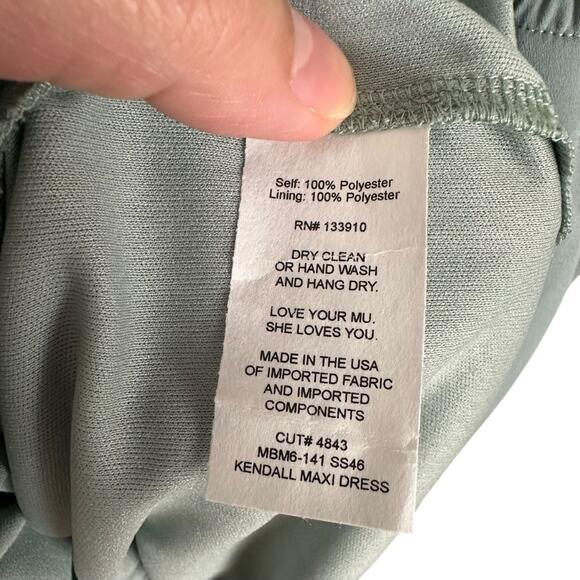 Show Me Your Mumu Kendall Maxi Bridesmaid Dress Solver Sage Crisp NWT - Picture 8 of 13